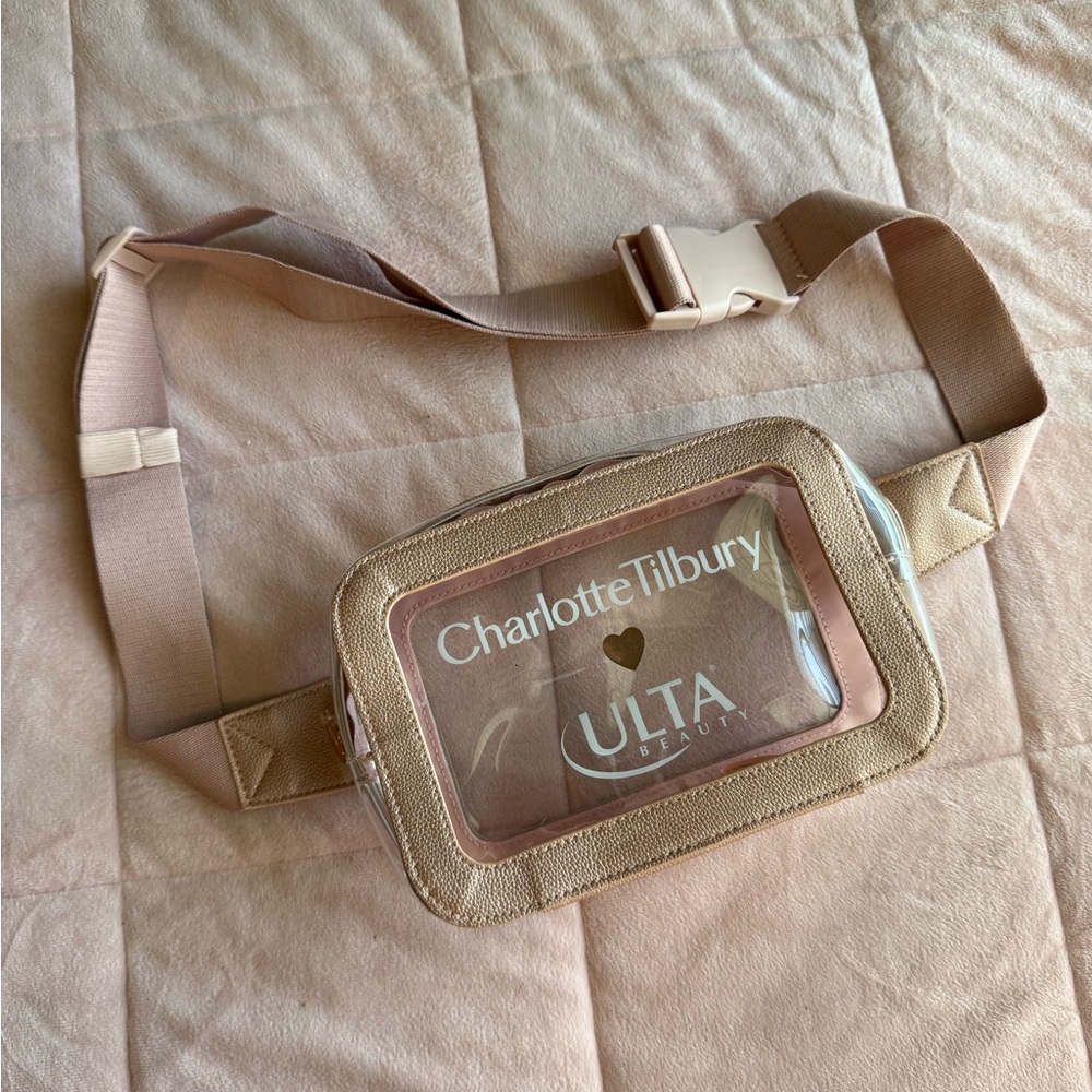 Charlotte Tilbury Rose Gold Clear Belt Bag Crossbody Bag